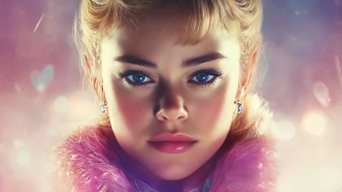 Digital close-up portrait shows stylized youth face centered