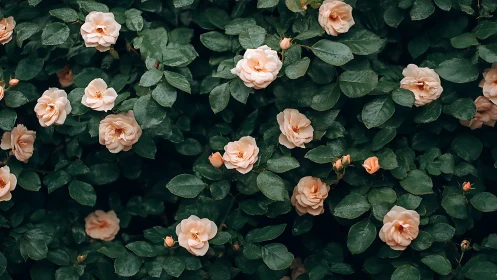 Peach Roses Dance: Garden's Velvet Whisper.