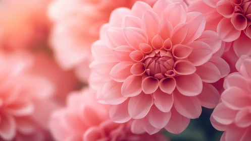 Pink Dahlia Layers Orchestrate Delicate Architectural Blooms