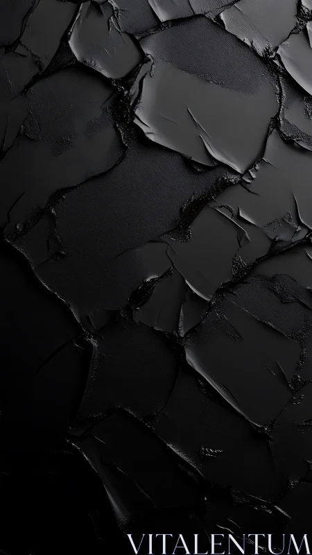 Textured black abstract surface with layered dark shapes.