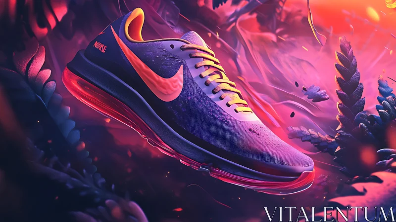 Neon runner ignites a cyber jungle of molten twilight glow.