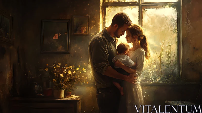 Golden Hour Family Embraces Their Luminous Sanctuary