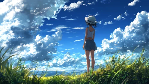 Summer daydream under an endless sky of drifting clouds.