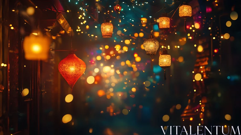 Lanterns drift through dusk like glowing thoughts in midair