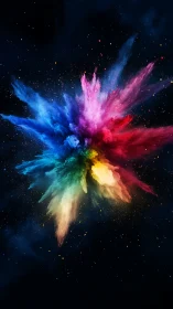 Cosmic Color Burst Dancing Against a Midnight Sky.