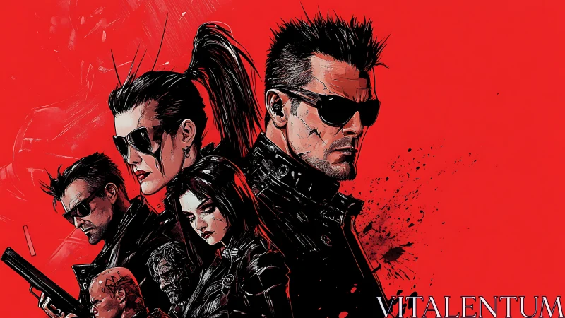 Leather-clad renegades on a blood-red, bullet-scarred horizon.