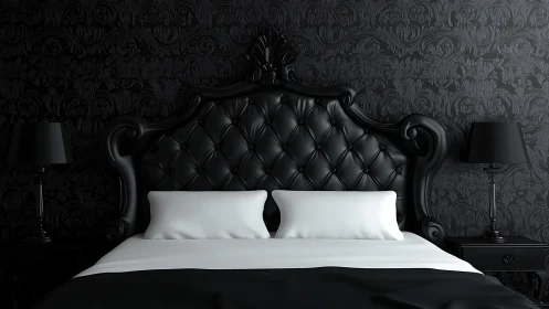 Elegant black bedroom invites calm, stylish nighttime rest