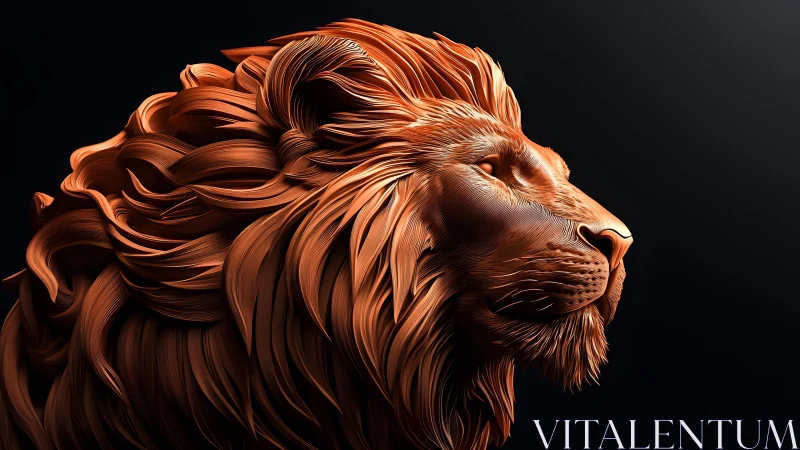 Regal Lion Portrait in Modern Digital Art Style with Bold Colors. Regal Lion Portrait in Modern Digital Art Style with Bold Colors.