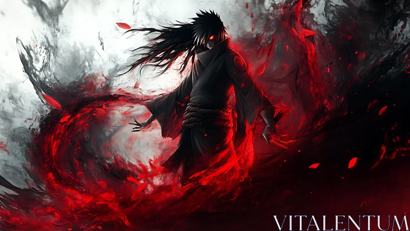 Shadow sorcerer carves a crimson storm from swirling void