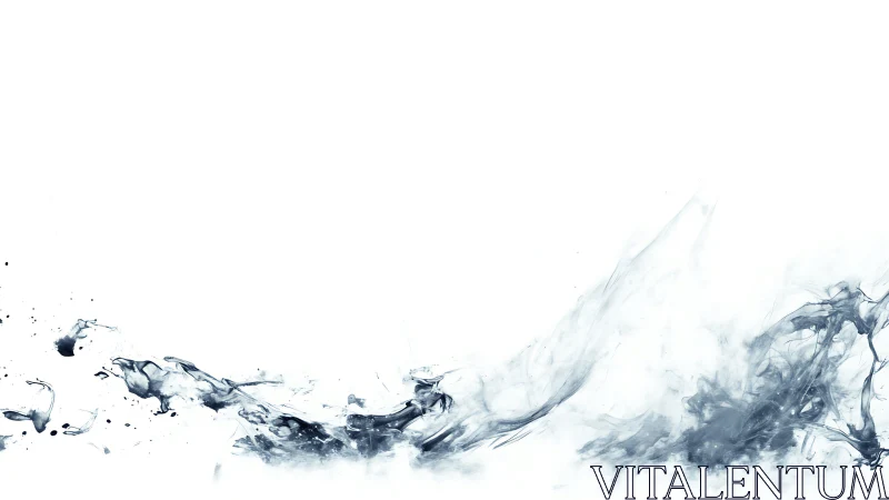 Ink tide climbing the horizon of a near-silent white sky.