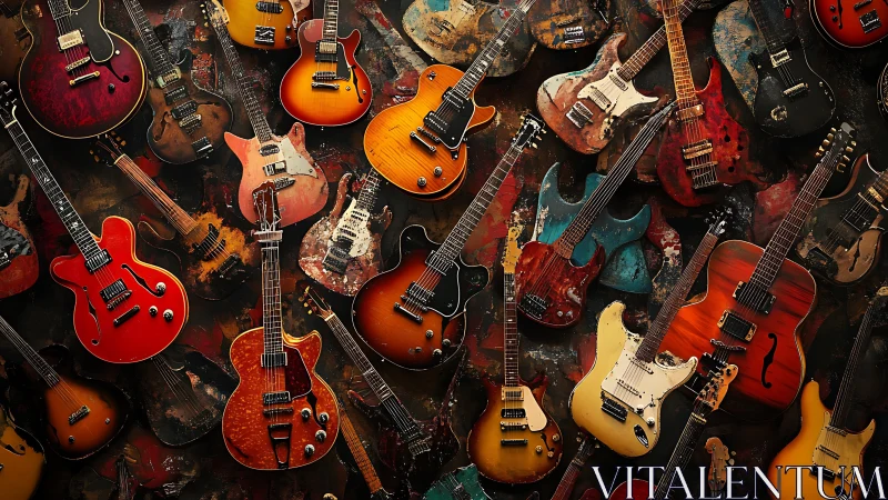 Guitar lovers meet a vivid wall of colorful electric dreams