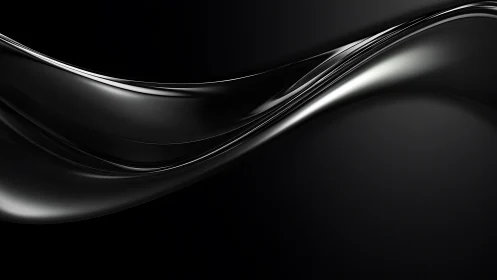 Curved metallic wave forms traverse a dark gradient field