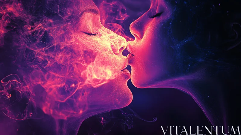 Luminous Neon Merge: Twin Profiles in Digital Fire.