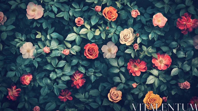 Garden of Blooms: Layered Roses and Florals in Moody Tones