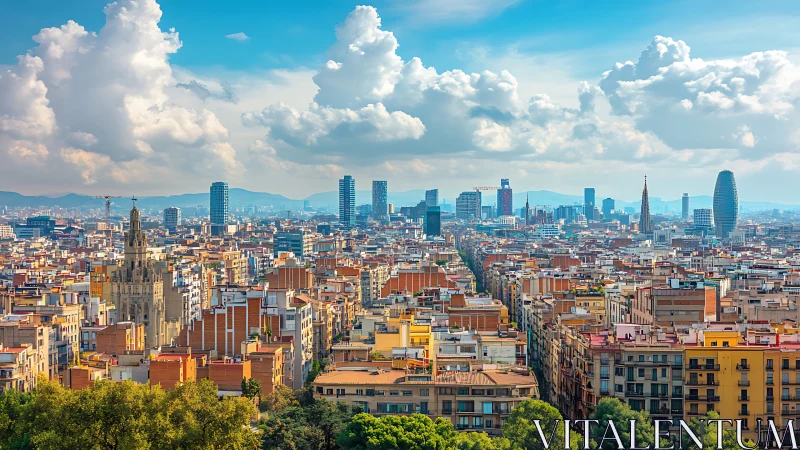 Dense Mediterranean city grid under mixed historic and modern skyline