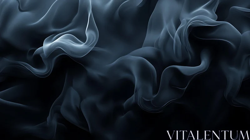 Elegant wisps of blue smoke in abstract digital art style.