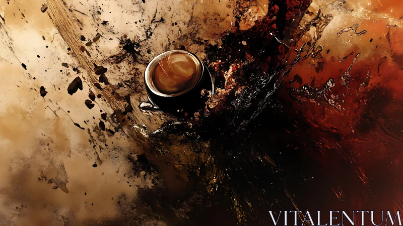 Cosmic espresso eruption in a swirling caramel nebula.