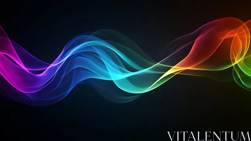 Chromatic ribbons whisper across a quiet digital night