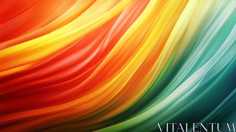 Layered gradient fabric waves in warm to cool spectrum.