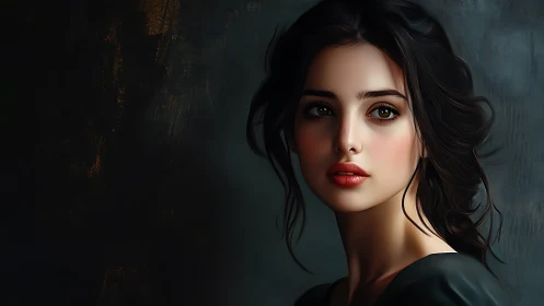 Soft-lit digital portrait captures a pensive young woman