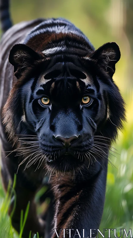 Black Panther Direct Gaze Jungle Portrait