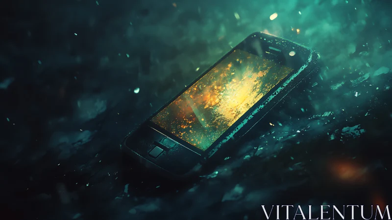 Forgotten smartphone glows underwater with eerie resilience
