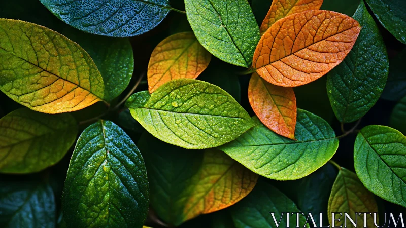 Macro foliage study with chromatic seasonal transition detail.