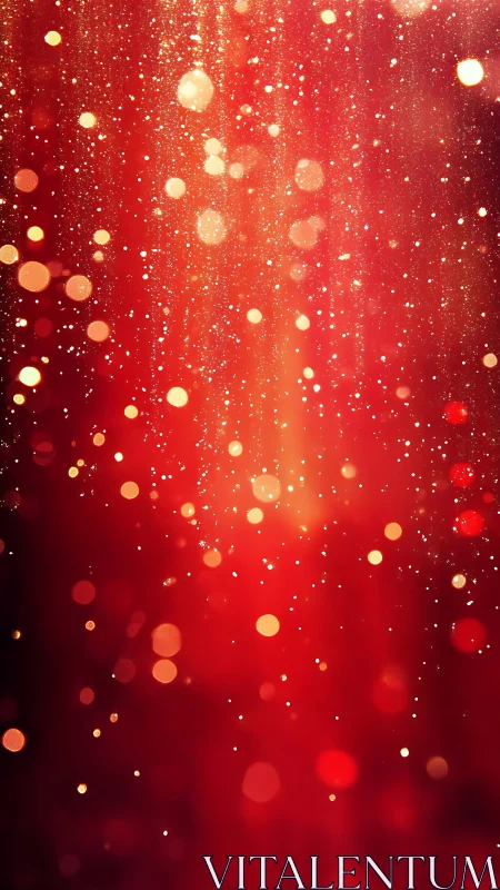 Golden sparks drifting through a cozy crimson glow.