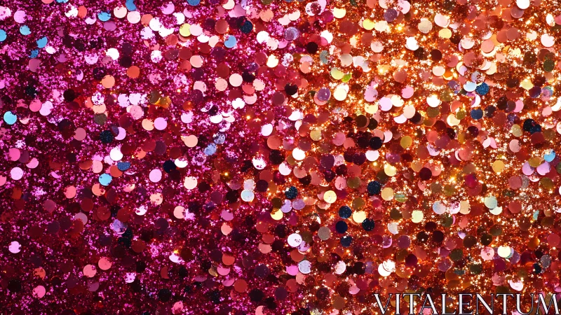 Vibrant Pink and Gold Glitter Texture, Festive Abstract Background.
