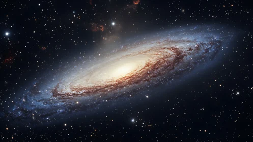 Glowing spiral galaxy wrapped in soft starlight and wonder.