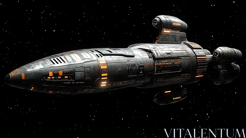 Starlit Voyager Gliding Through Quiet Depths of Space.