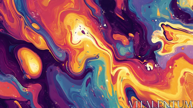 Luminous marbled swirls flow through vibrant abstract space.