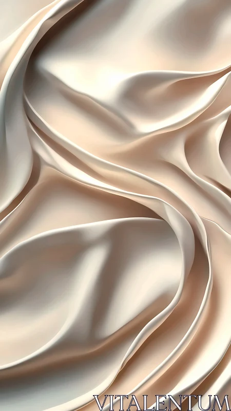 Silk-like beige folds forming abstract fluid waves.