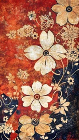 Sunlit floral silhouettes drifting over rustic twilight.