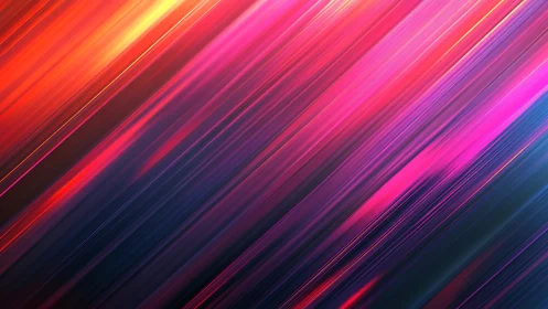 Diagonal neon light streaks evoke high-speed digital motion