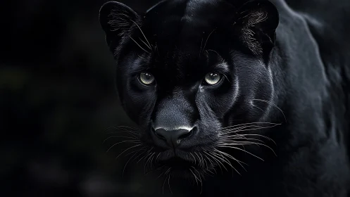 Black Panther Portrait Emerges From Darkness