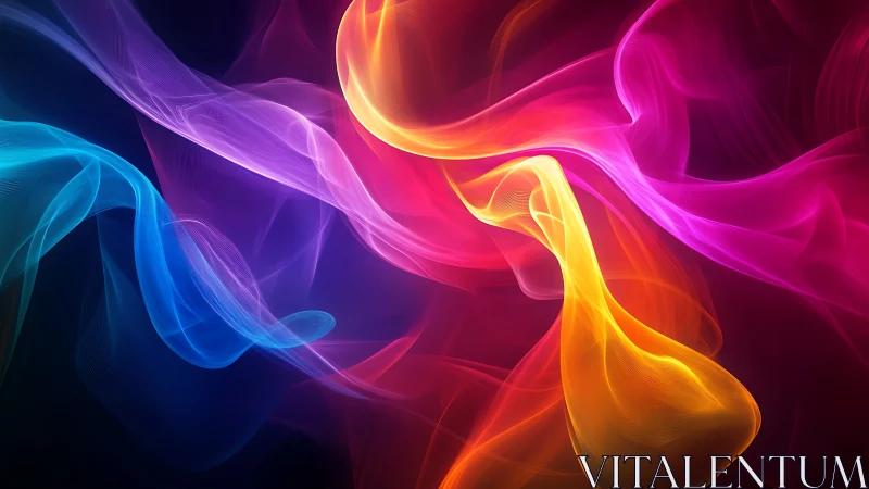 Vibrant light waves flow in a dynamic, abstract color dance