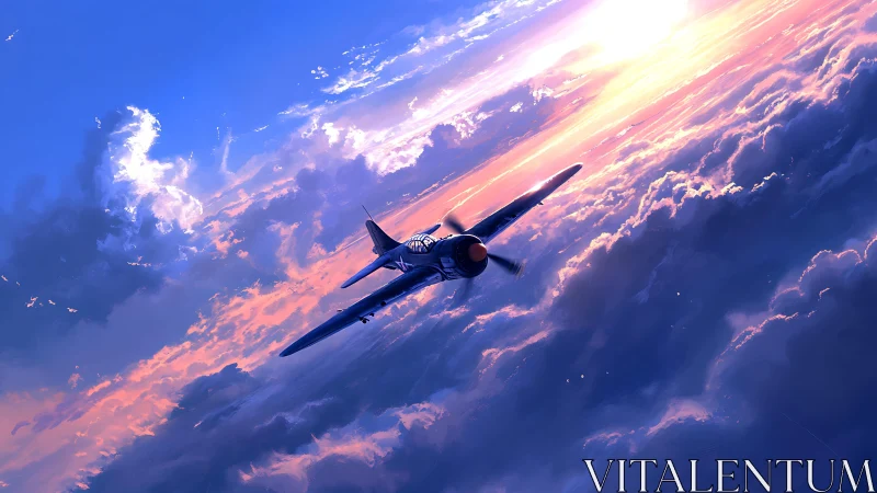 Sunlit skyward journey with a lone plane above soft clouds.