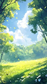 Luminous Forest Canopy with Volumetric Sky Rendering and Aerial Perspective