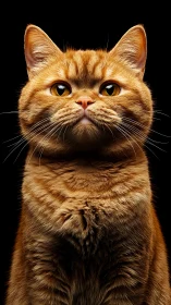 Orange Tabby Cat Staring at Camera.