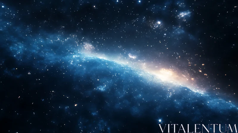 Edge-on galactic disk with luminous stellar density gradient.