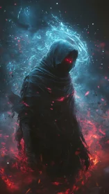 Void wraith cloaked in bi-chromatic elemental vortex.