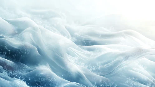 Soft icy waves drift gently in a glowing winter light