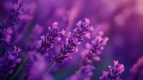 Lavender Flowers in Selective Focus Botanical Study