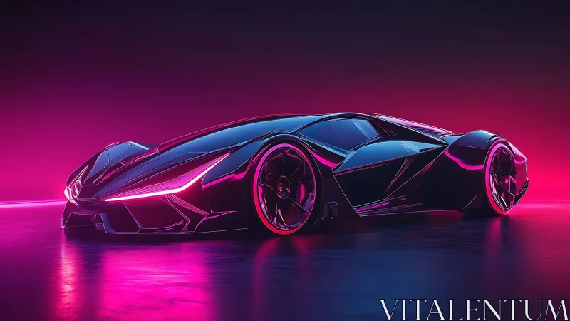Neon-lit hypercar renders with aggressive aero sculpting and reflective body