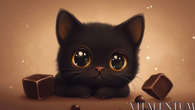 Dimensional Feline with Golden Ocular Elements.