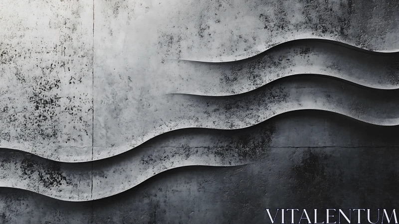 Layered concrete wave relief shows graded curvature and shadow depth