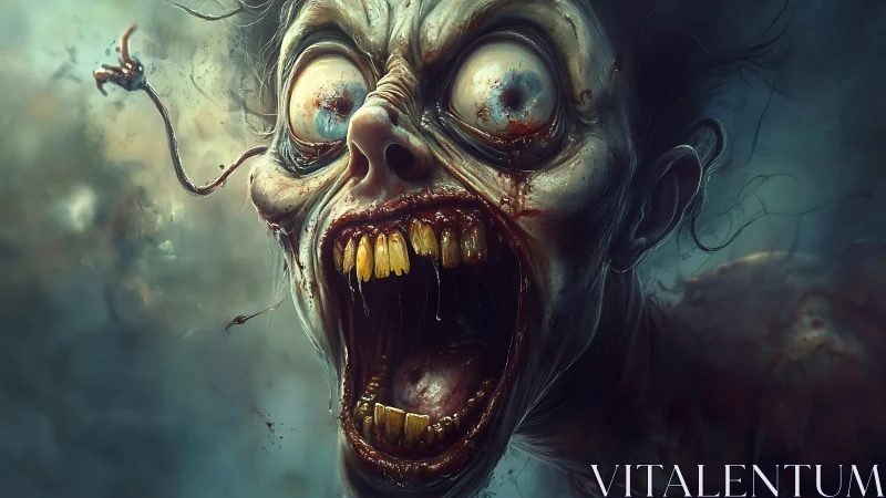 Haunting undead portrait with raw, cinematic horror energy.