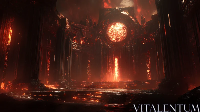Cathedral of molten dusk under the watching ember sun.
