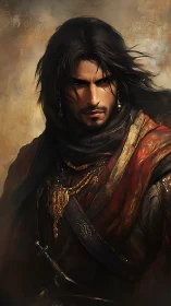 Male figure in ornate garments is rendered in digital portrait